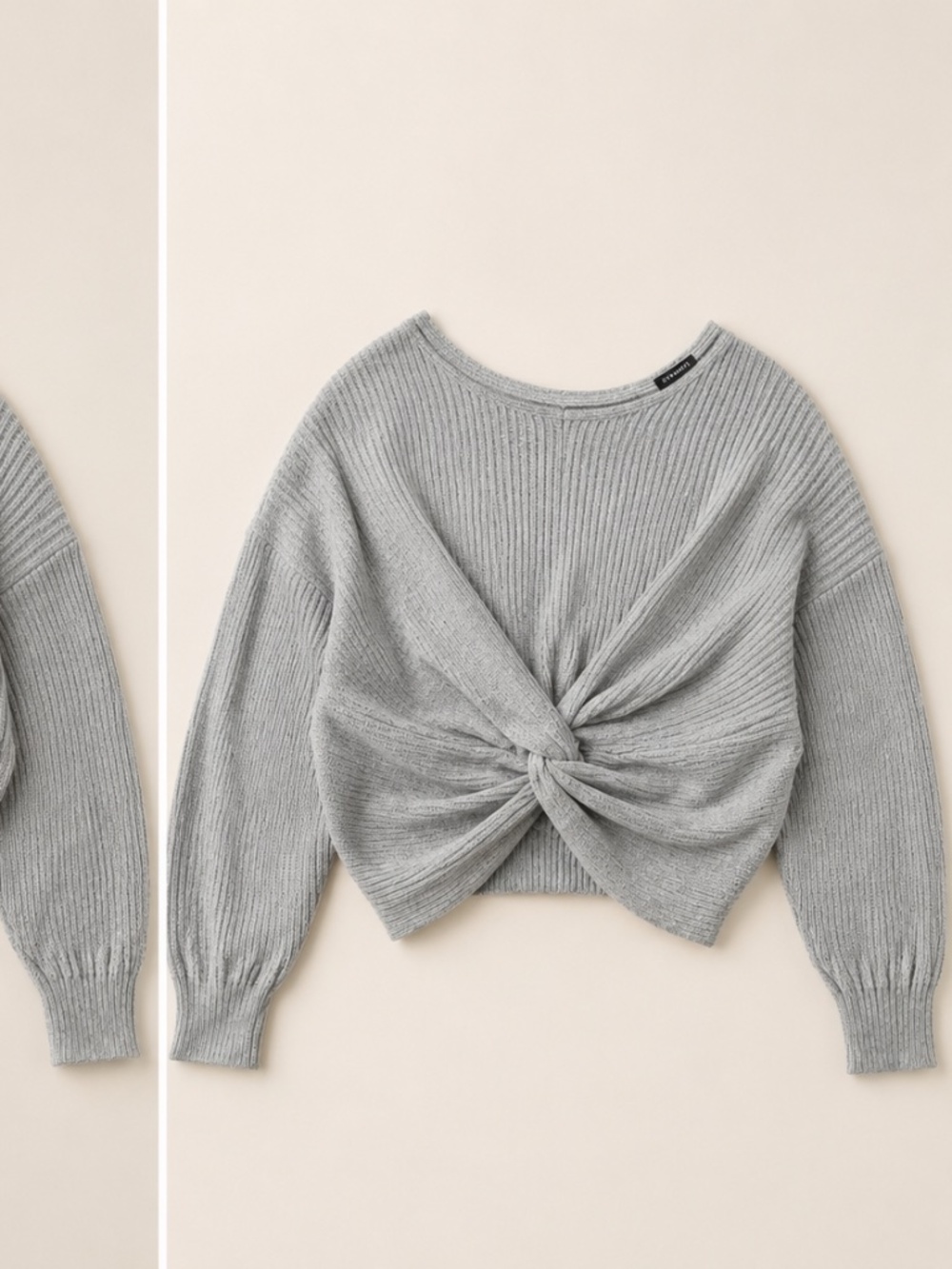 Dynamite Soft Ribbed Cross-Back Sweater Grey XS/S/M - Picture 6 of 7